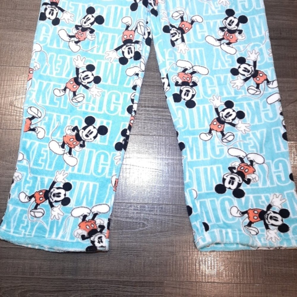 2X DISNEY Mickey Mouse Aqua Lounge Pants, Pajama Bottoms - Picture 6 of 10